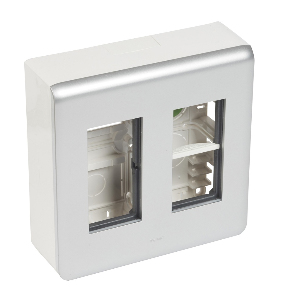 LEGRAND 079082, Surface‑Mount Workstation, 2×4 Modules, Aluminium