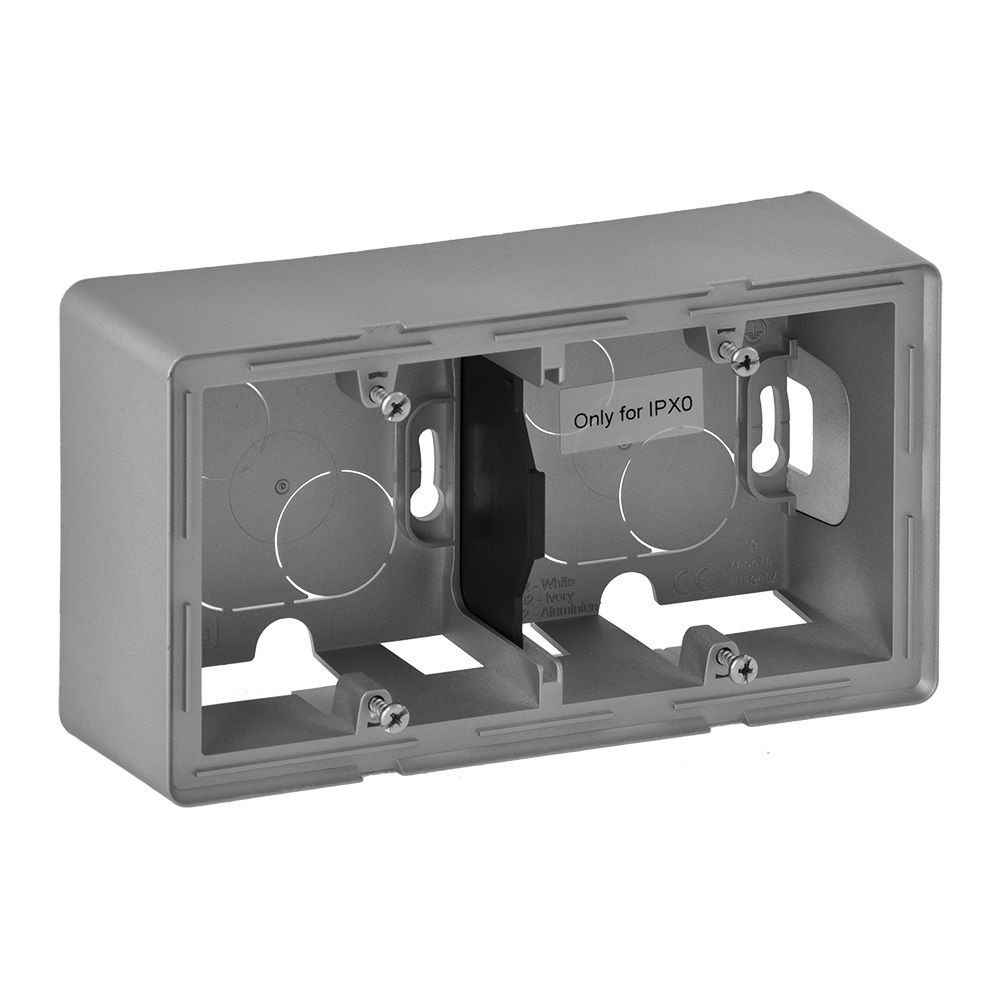 LEGRAND 754212, Doză montaj aparent Valena Life, 2 posturi, 160×89×44.8 mm, Aluminiu