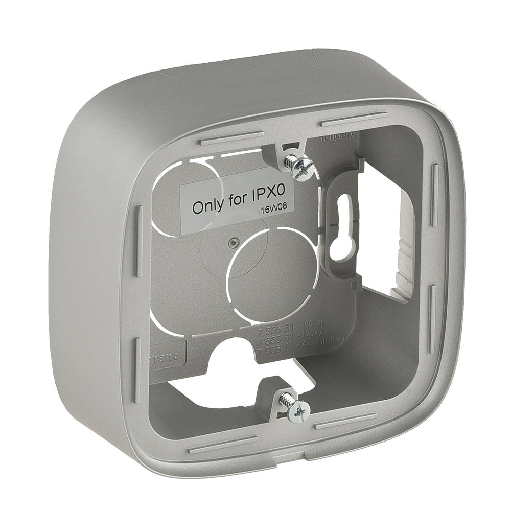 LEGRAND 755571, Valena Allure Surface Box, 1 Gang, 94×94×44.8 mm, Aluminium