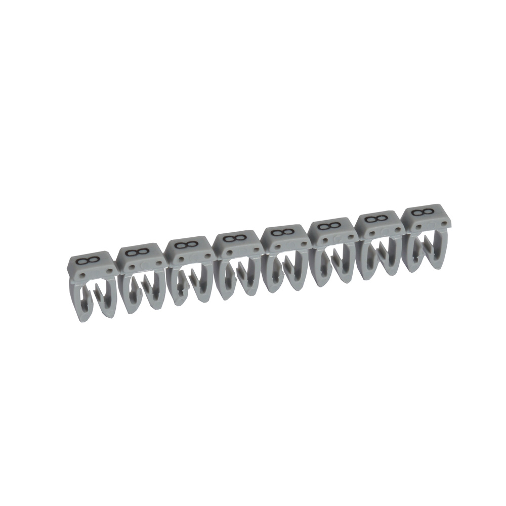 LEGRAND 038218, Reper cab 3, Pentru secțiune 0.5-1.5 mm², Numbar 8, Gri
