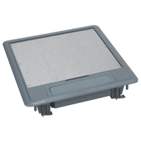 Legrand 088070, Doză pardoseală înălțime redusă 50 mm, 16 module, Montaj vertical, Capac plastic gri