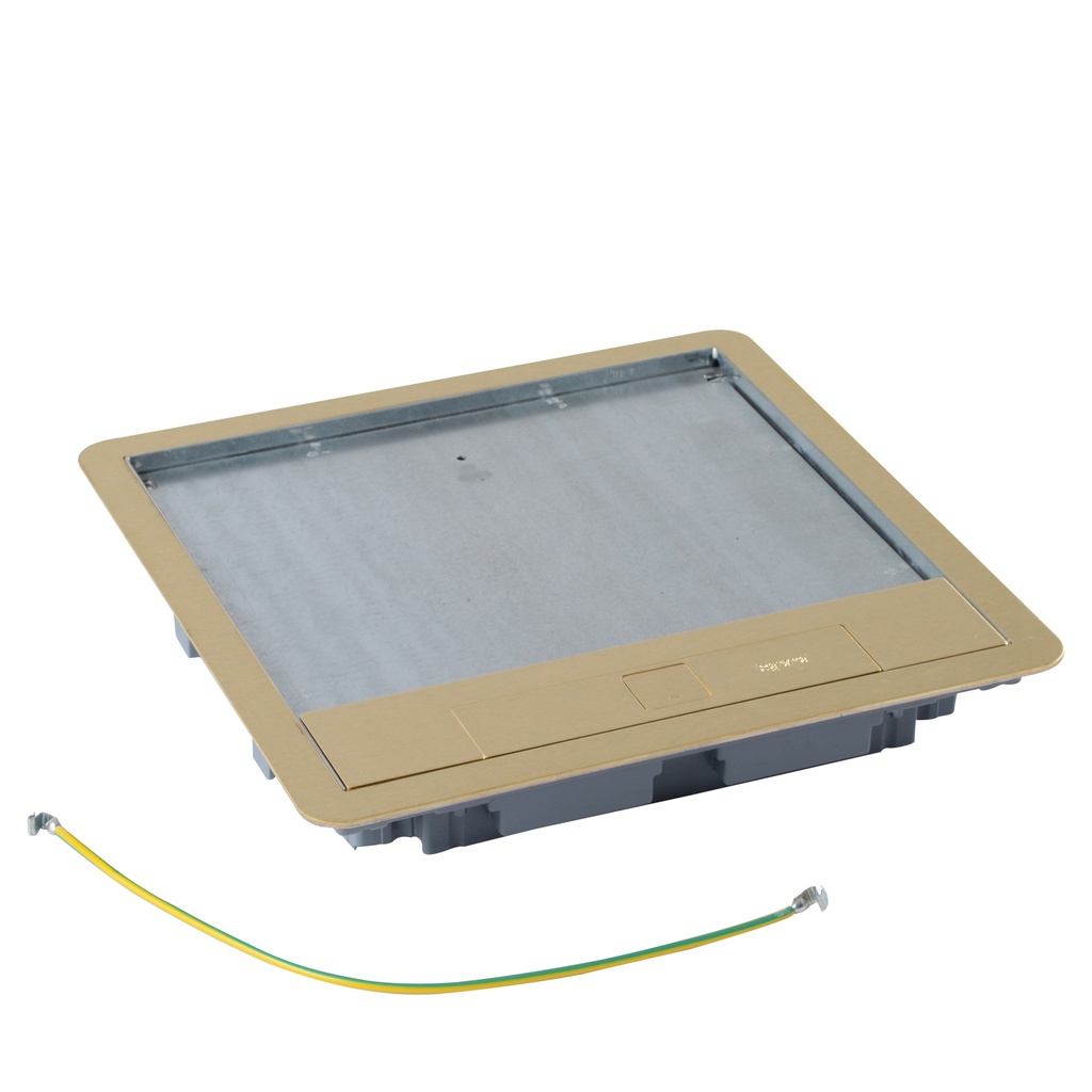 Legrand 088008, Cadru și capac pentru doză de pardoseală standard, Finisaj oțel inoxidabil, 16/24 module