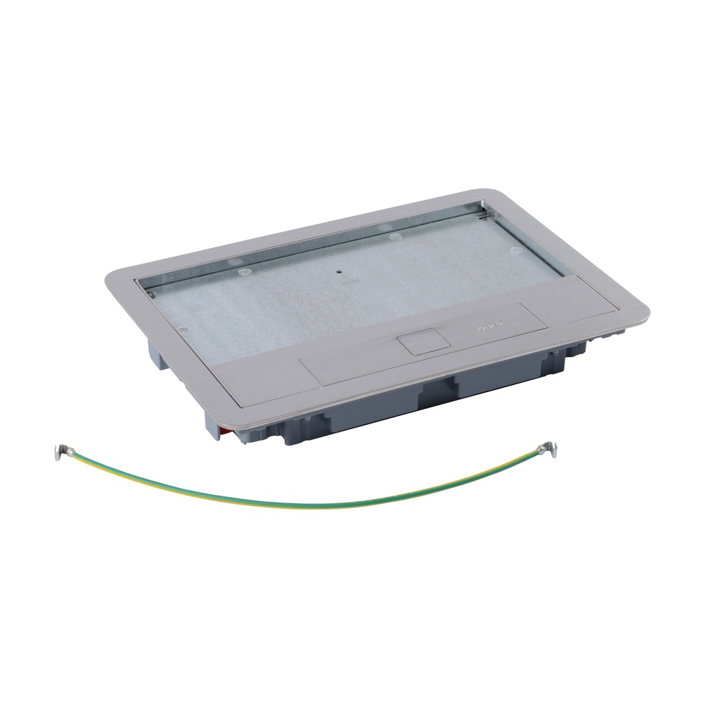 LEGRAND 088003, Stainless Steel Frame and Lid for Standard Floor Box, 8/12 Modules
