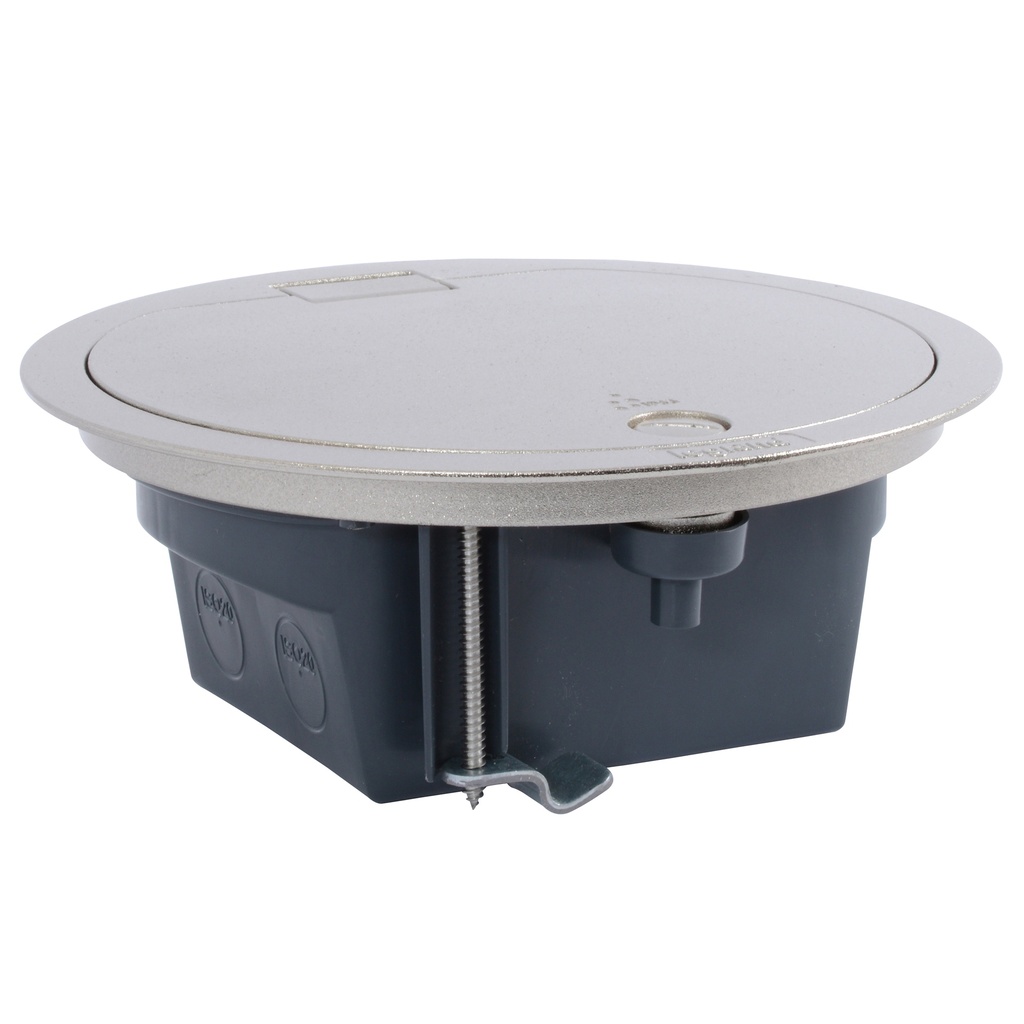 Legrand 088064, Doză de pardoseală 4 module, Ip66 / ik09, Pentru interior, Capac articulat (cu balama), Finisaj inox