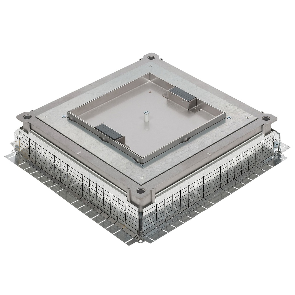 Legrand 089688, Capac ip30 pentru doză metalică sub pardoseală, Cu 2 ieșiri laterale pentru cablu