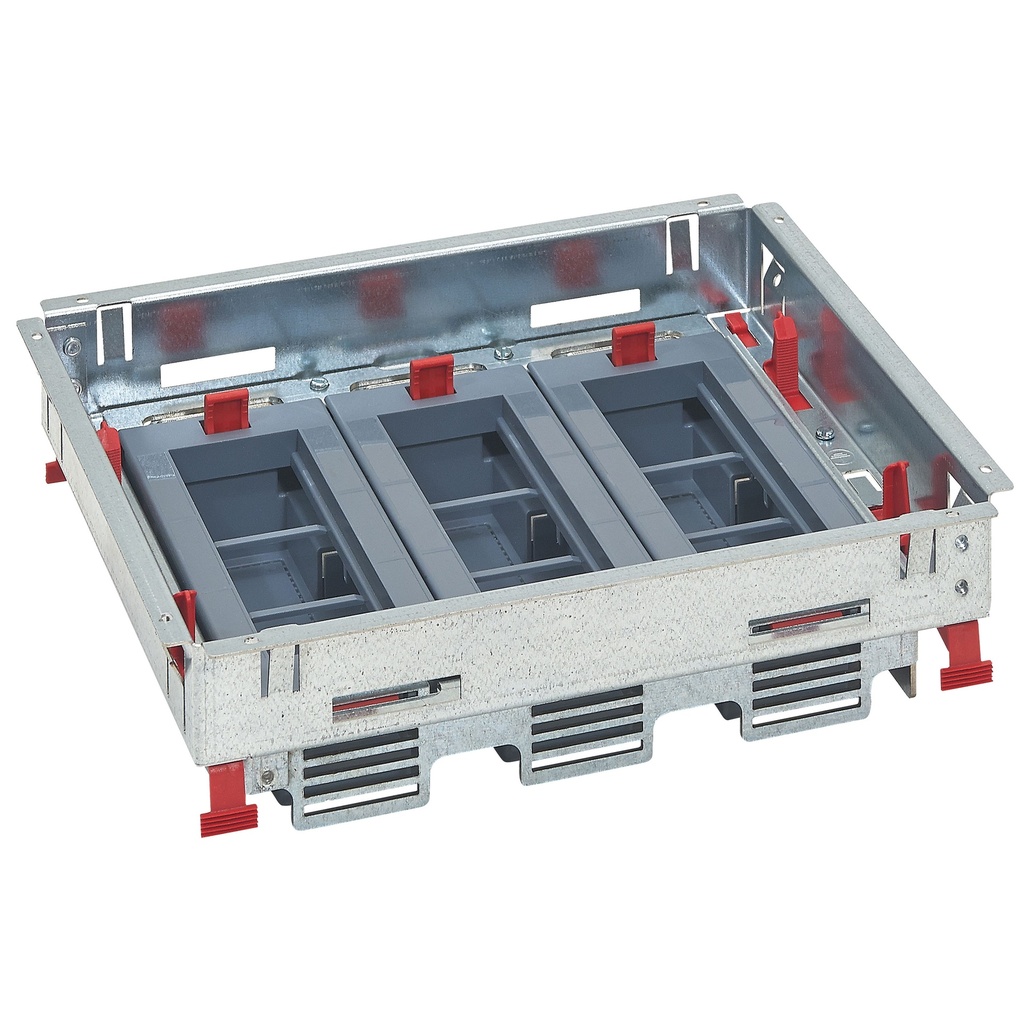 Legrand 088021, Doză de pardoseală standard, Configurație 3 × 6 module, Suport orizontal