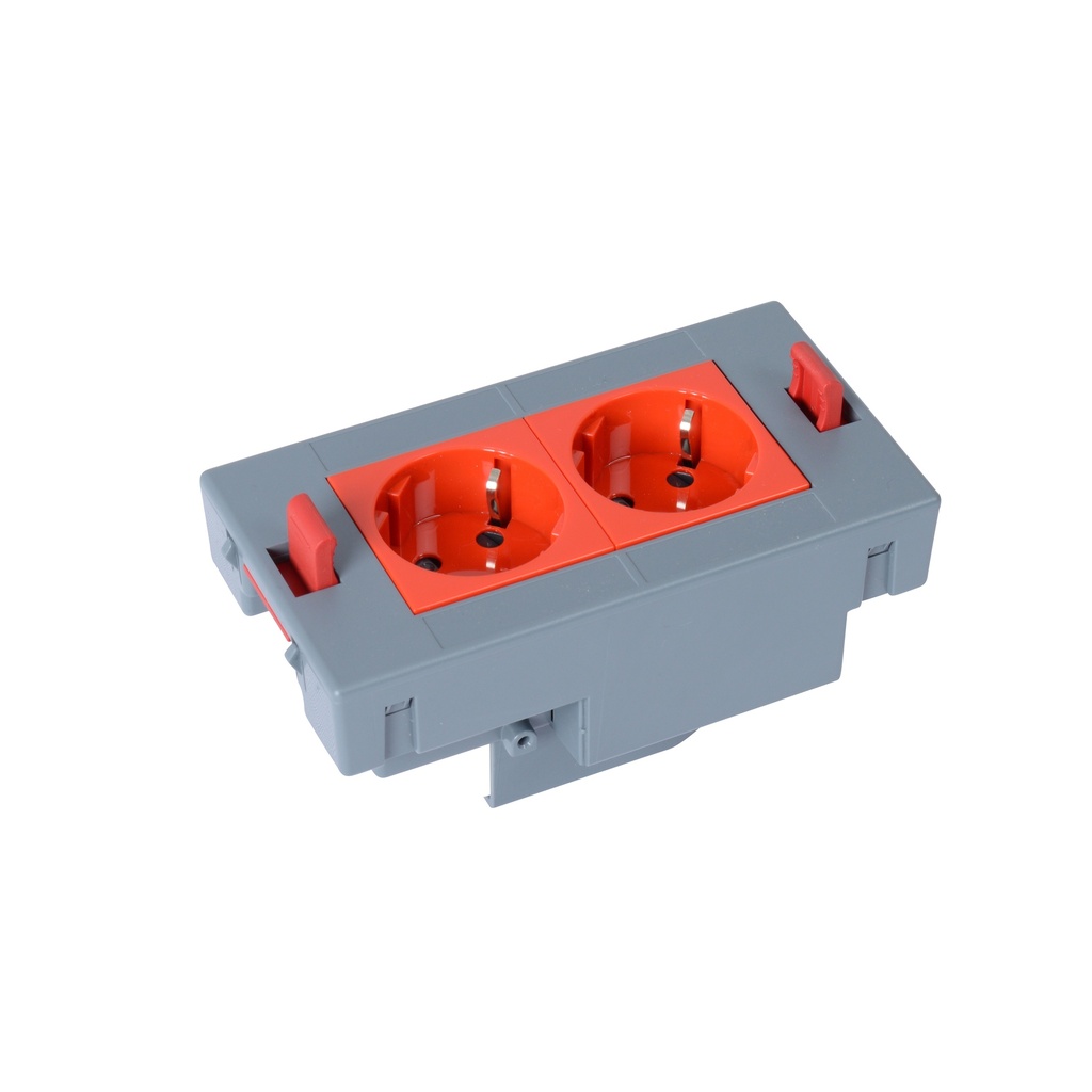 LEGRAND 088052, Equipped Floor Box with Quick-Connect Basket, 2 German Standard Sockets (Schuko), Flush Version, 4 Modules