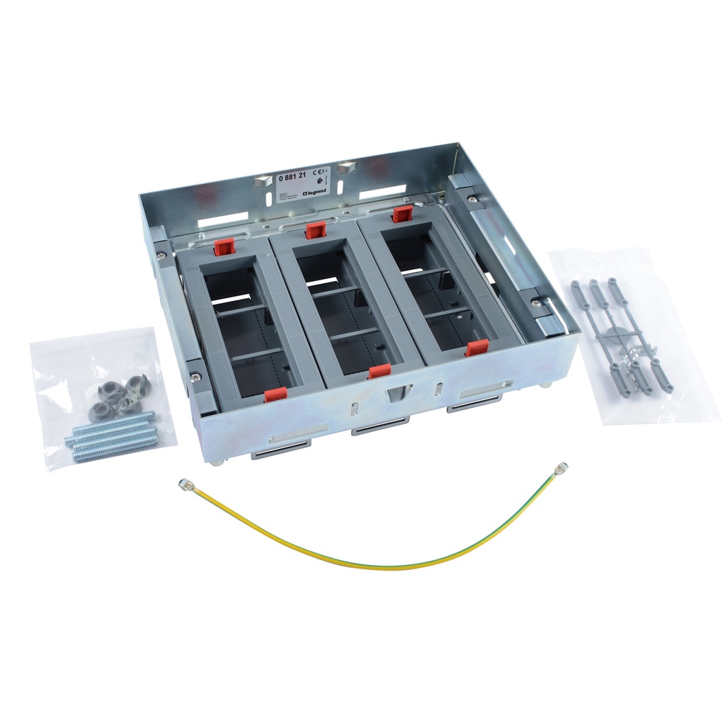 LEGRAND 088121, Advanced Metal Floor Box, 18 Modules, Horizontal Device Support