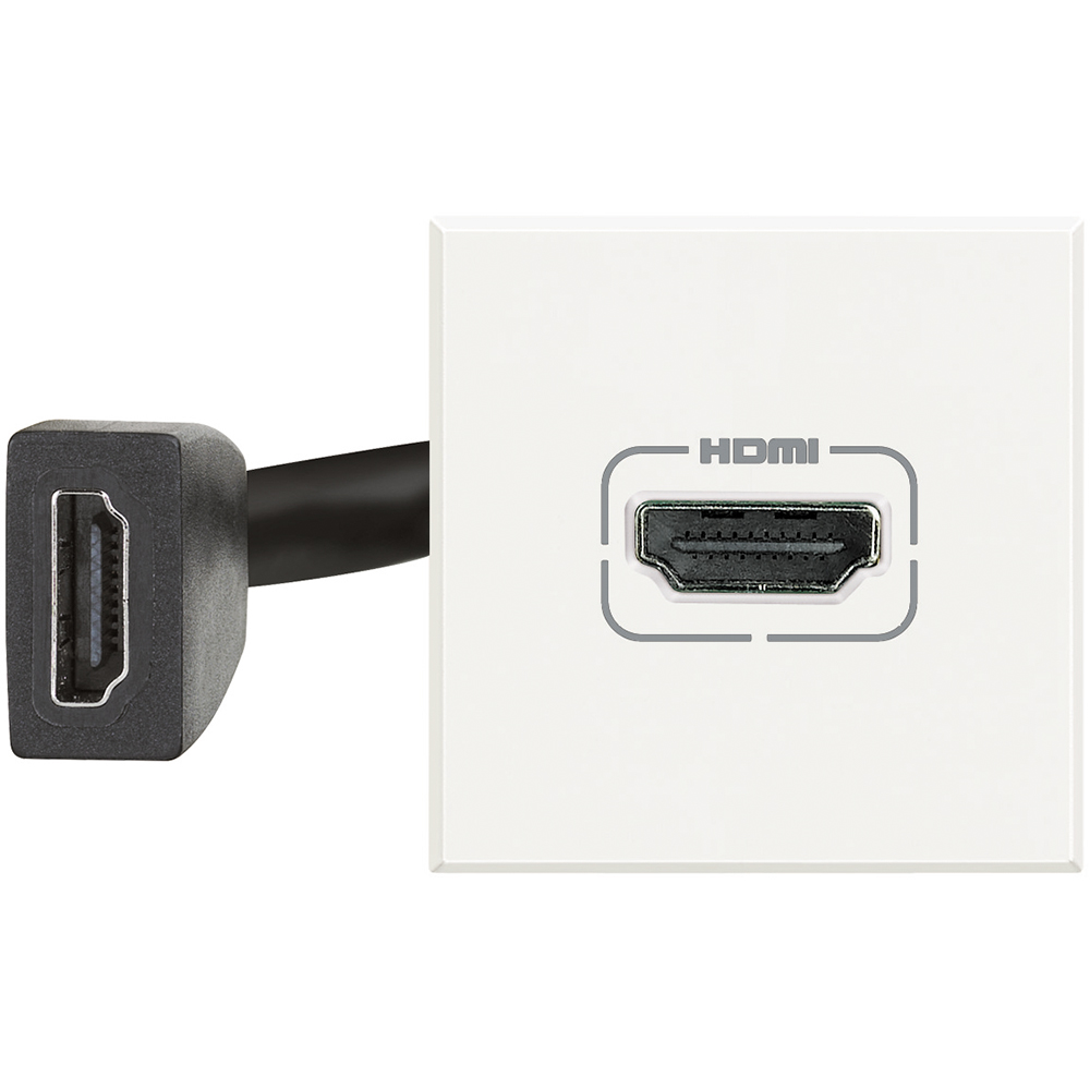 BTICINO HD4284, Conector HDMI tip A V1.3, Cu șurub, Axolute, Alb, 2 module