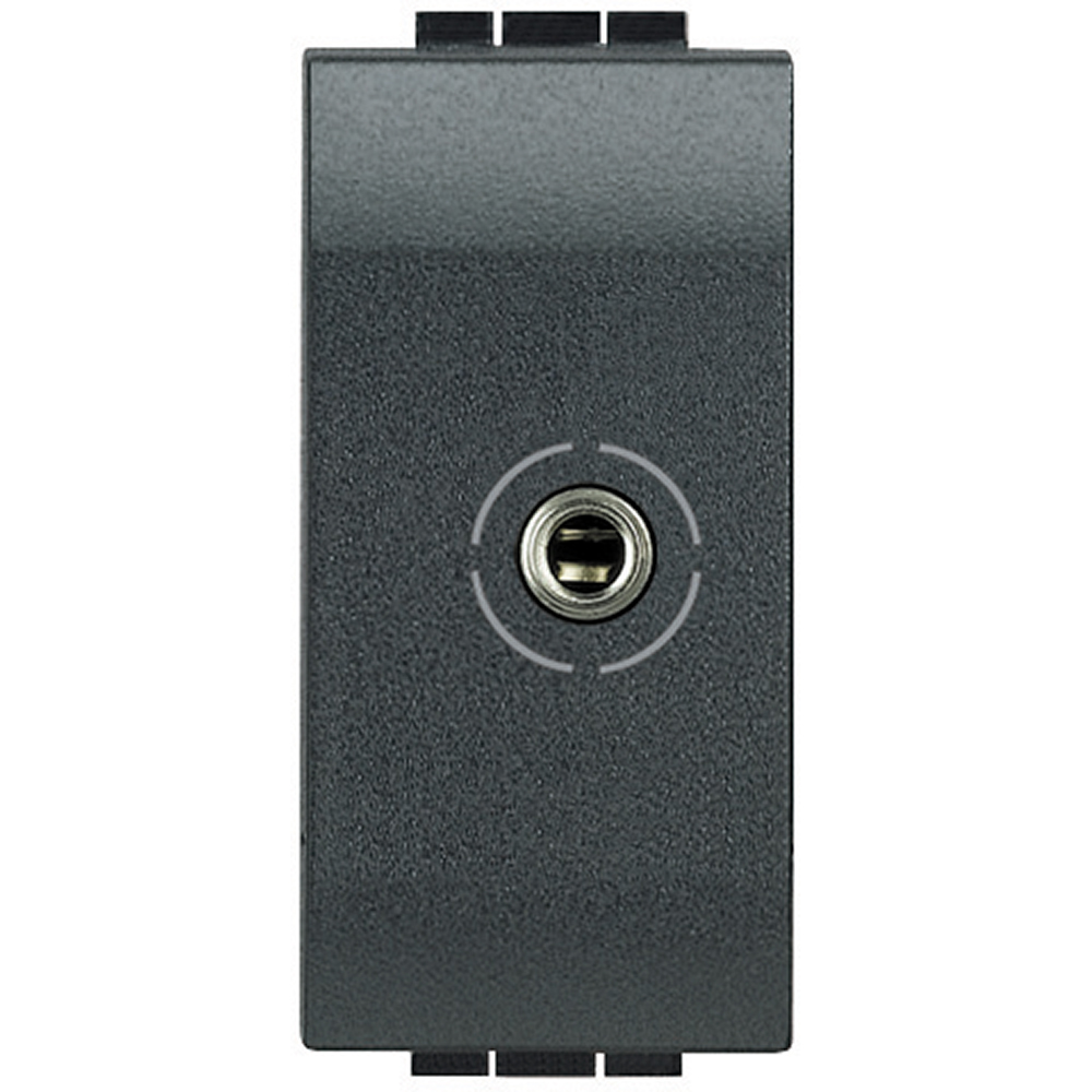 BTICINO L4280, 3.5 mm Female Jack Connector Livinglight, Screw Mounting, Anthracite, 1 Module