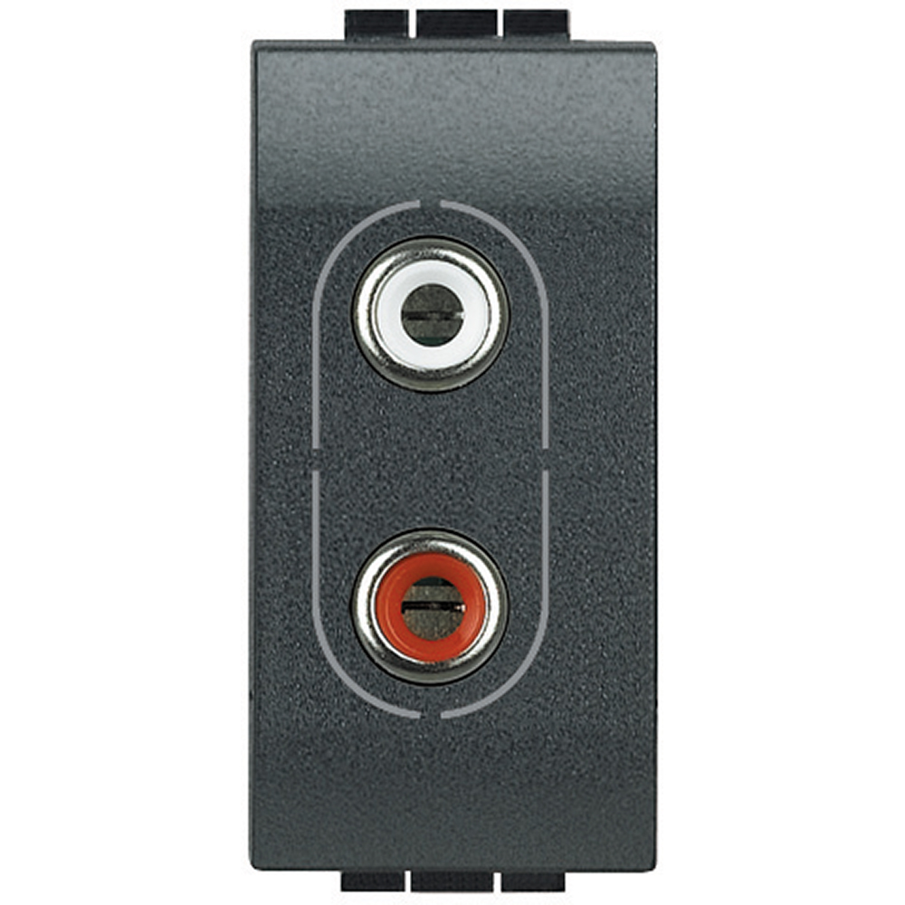 BTICINO L4281, 2 x RCA Connector Livinglight, Anthracite, 1 Module