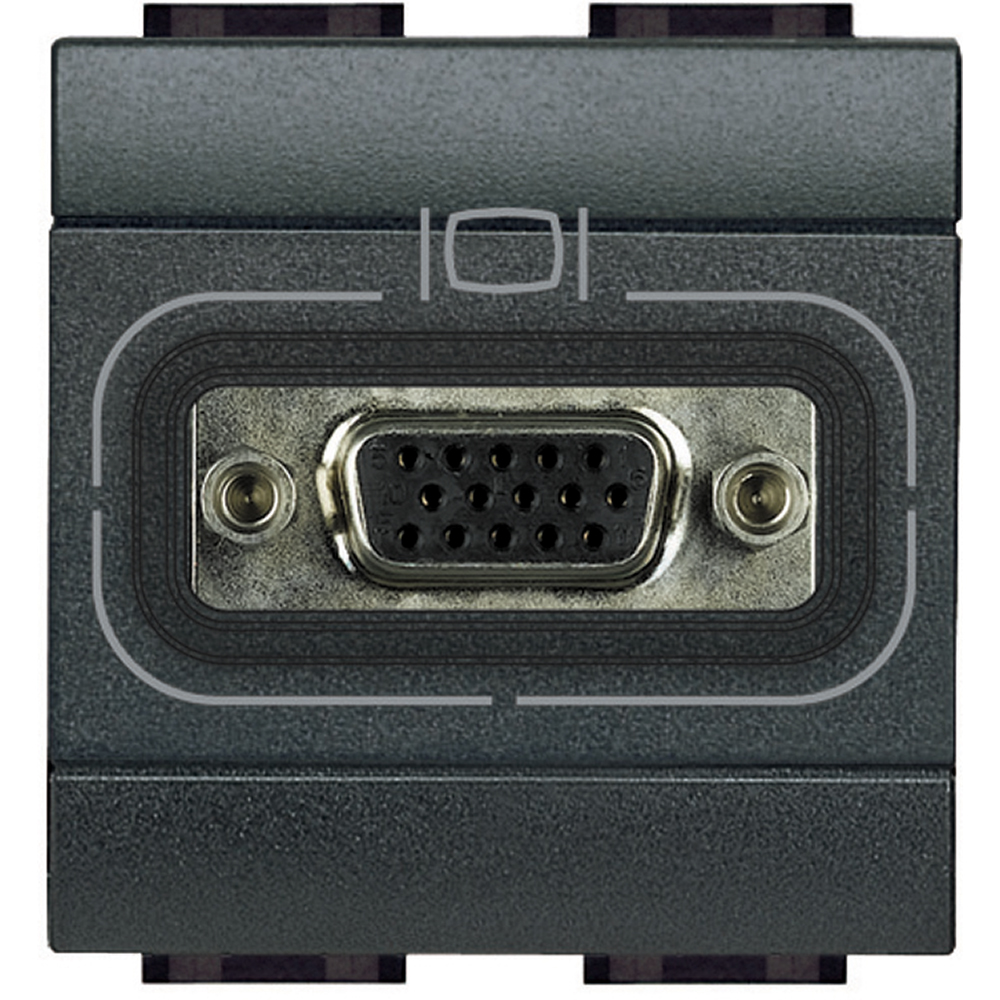 BTICINO L4282, Conector HD15 mamă Livinglight, Cu șurub, Antracit, 2 module