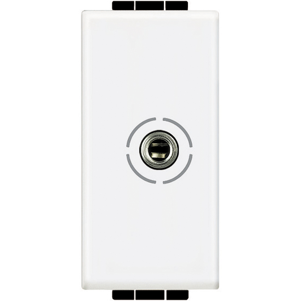 BTICINO N4280, Conector cu mufă mamă 3.5 mm Livinglight, Cu șurub, Alb, 1 modul