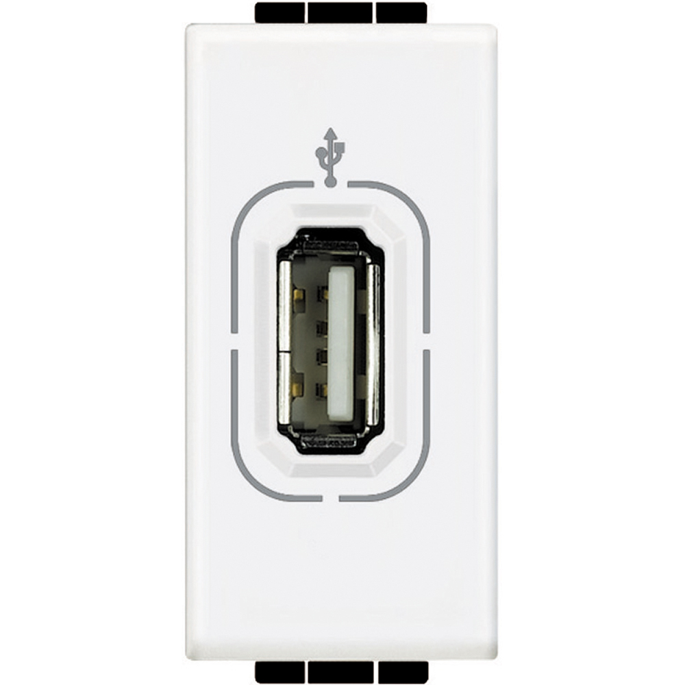 BTICINO N4285, USB Female Connector Livinglight, White, 1 Module