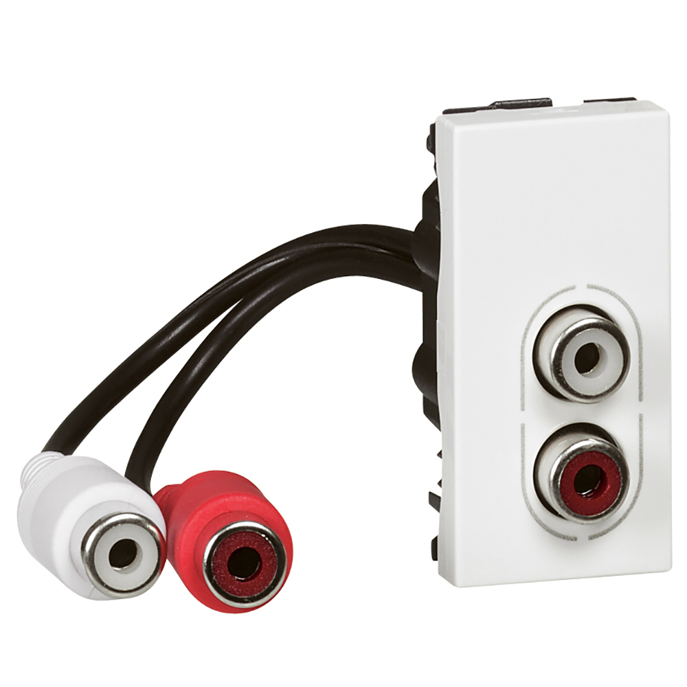 LEGRAND 078747, Priză audio stereo 2 RCA, Precablată, Alb