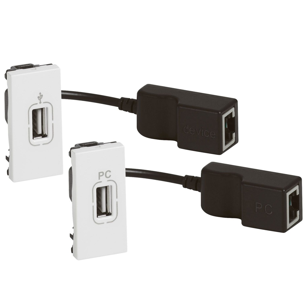 LEGRAND 078748, Amplificator USB mamă pentru transfer de date, Alb
