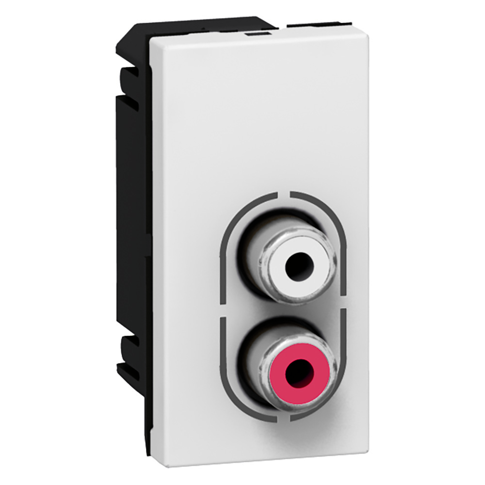 LEGRAND 078753, Priză audio stereo 2 RCA, Conexiune cu șuruburi, Alb