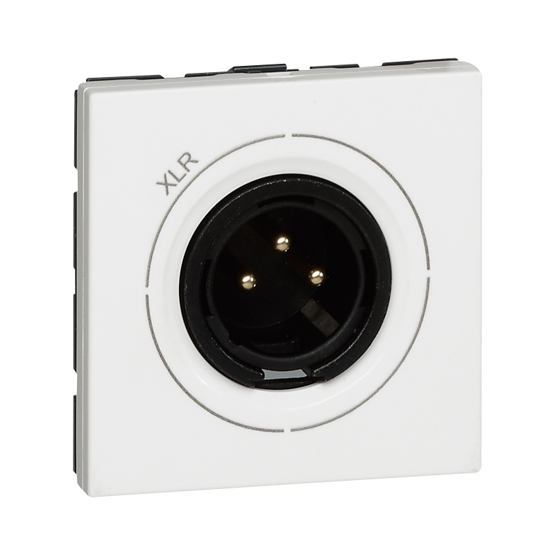 LEGRAND 078756, Priză audio XLR 3 pini, 2 module, Alb, Conexiune cu șuruburi, Conector tată