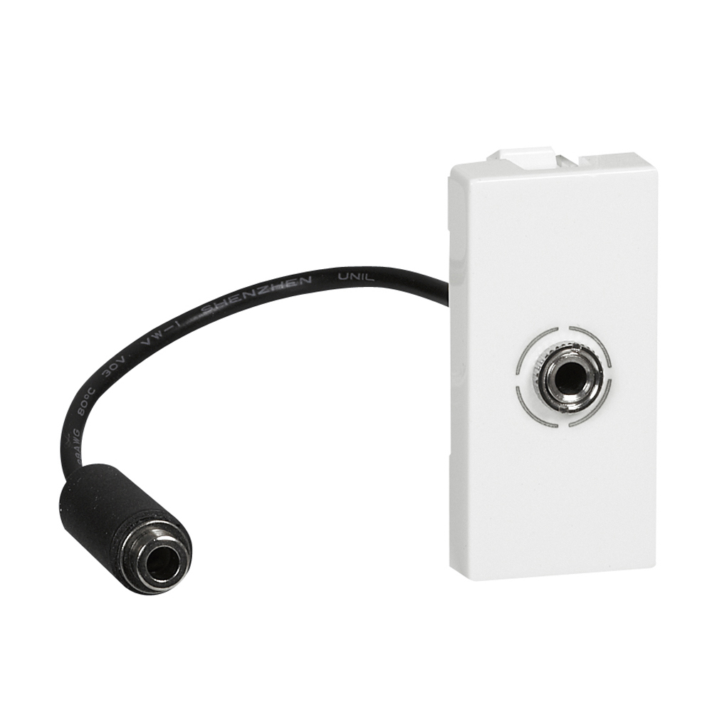 LEGRAND 078779, 3.5 mm Jack Connector, Pre-Wired, 1 Module, White