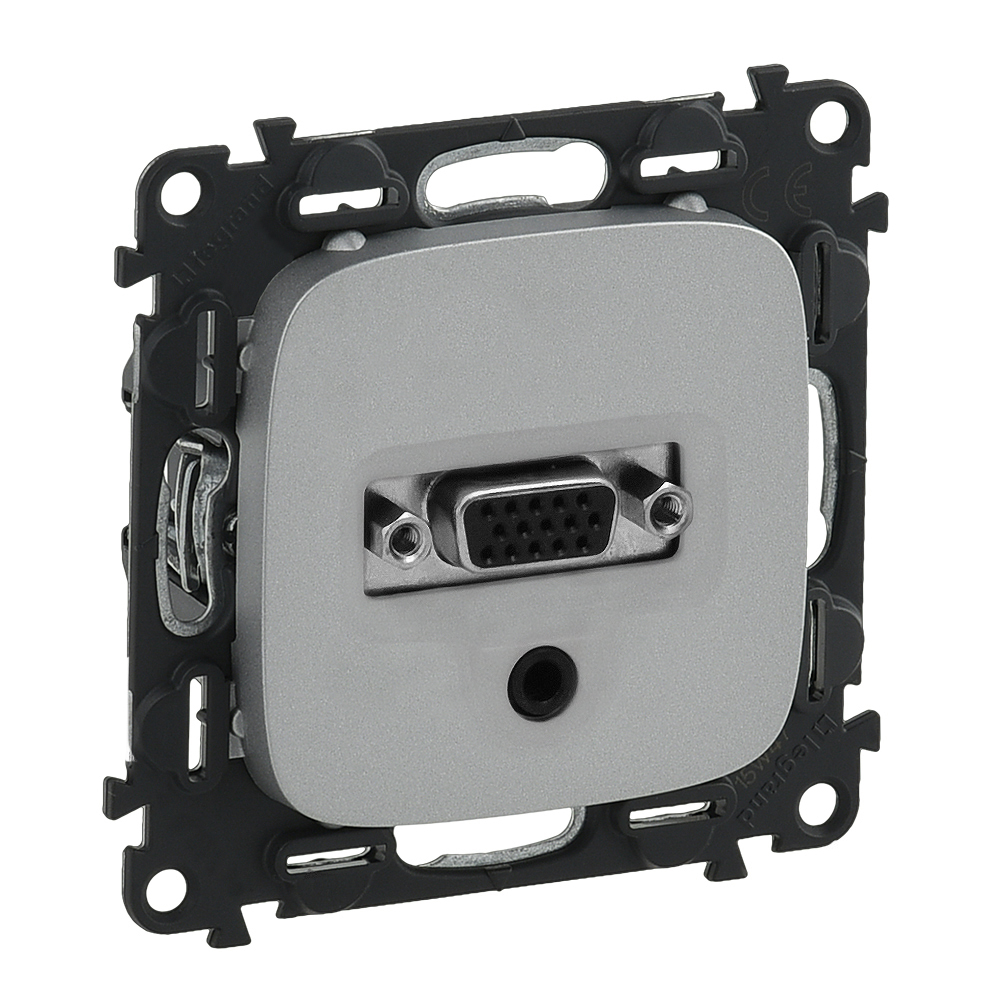 LEGRAND 754707, HD15 + 3.5 mm Jack Socket Valena Allure, Aluminium