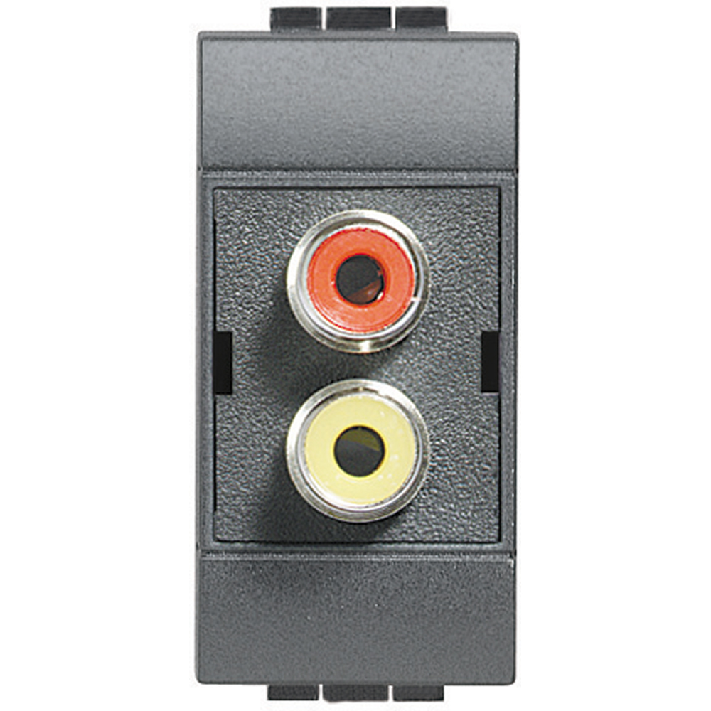 BTICINO L4269R, Conector RCA dublu Living Light, Antracit, 1 modul