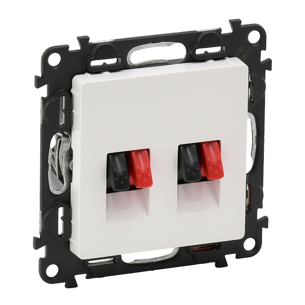 LEGRAND 753178, Double Speaker Socket Valena Life With Cover Plate, White