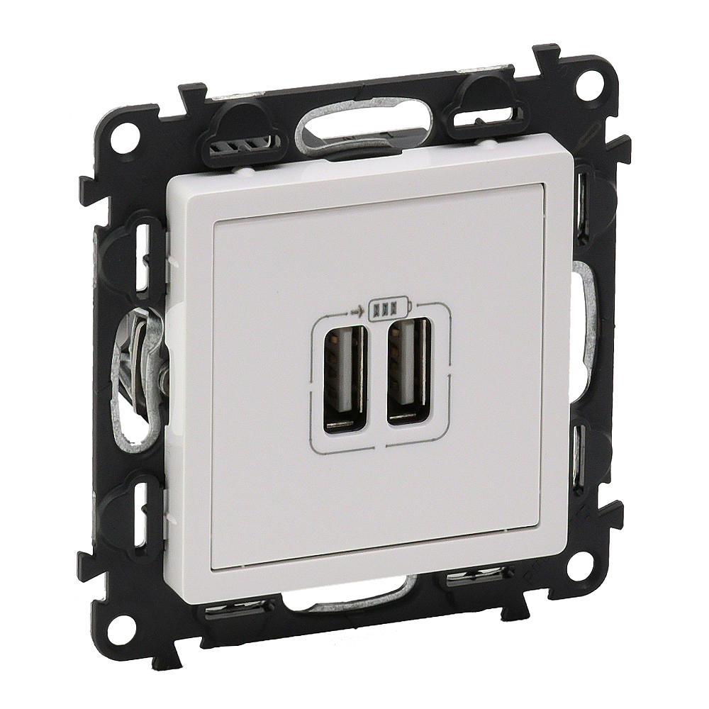 LEGRAND 753112, Încărcător USB dublu Tip A+A Valena Life, 3A, 15W, Alb