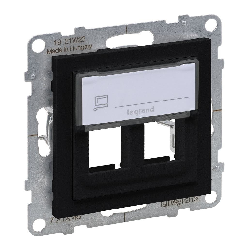 LEGRAND 721445, Double Keystone Adaptor, Black