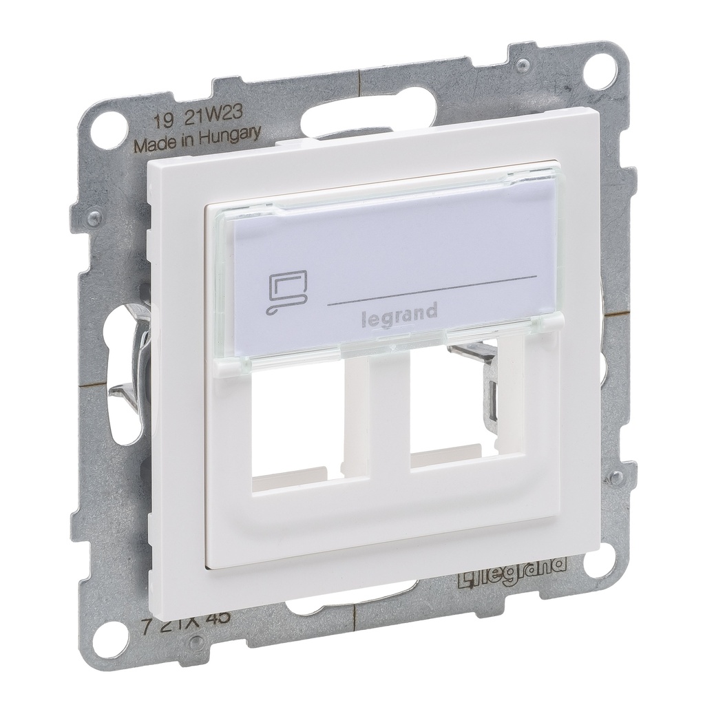 LEGRAND 721145, Double Keystone Adaptor, White