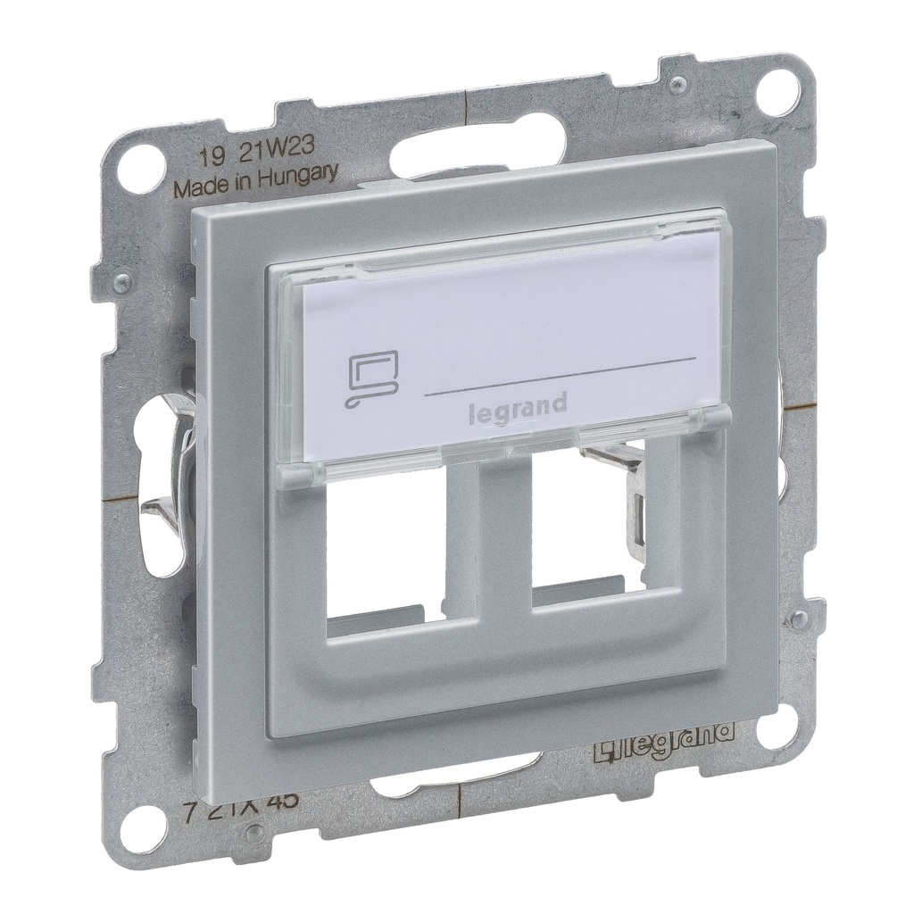 LEGRAND 721345, Double Keystone Adaptor, Aluminium
