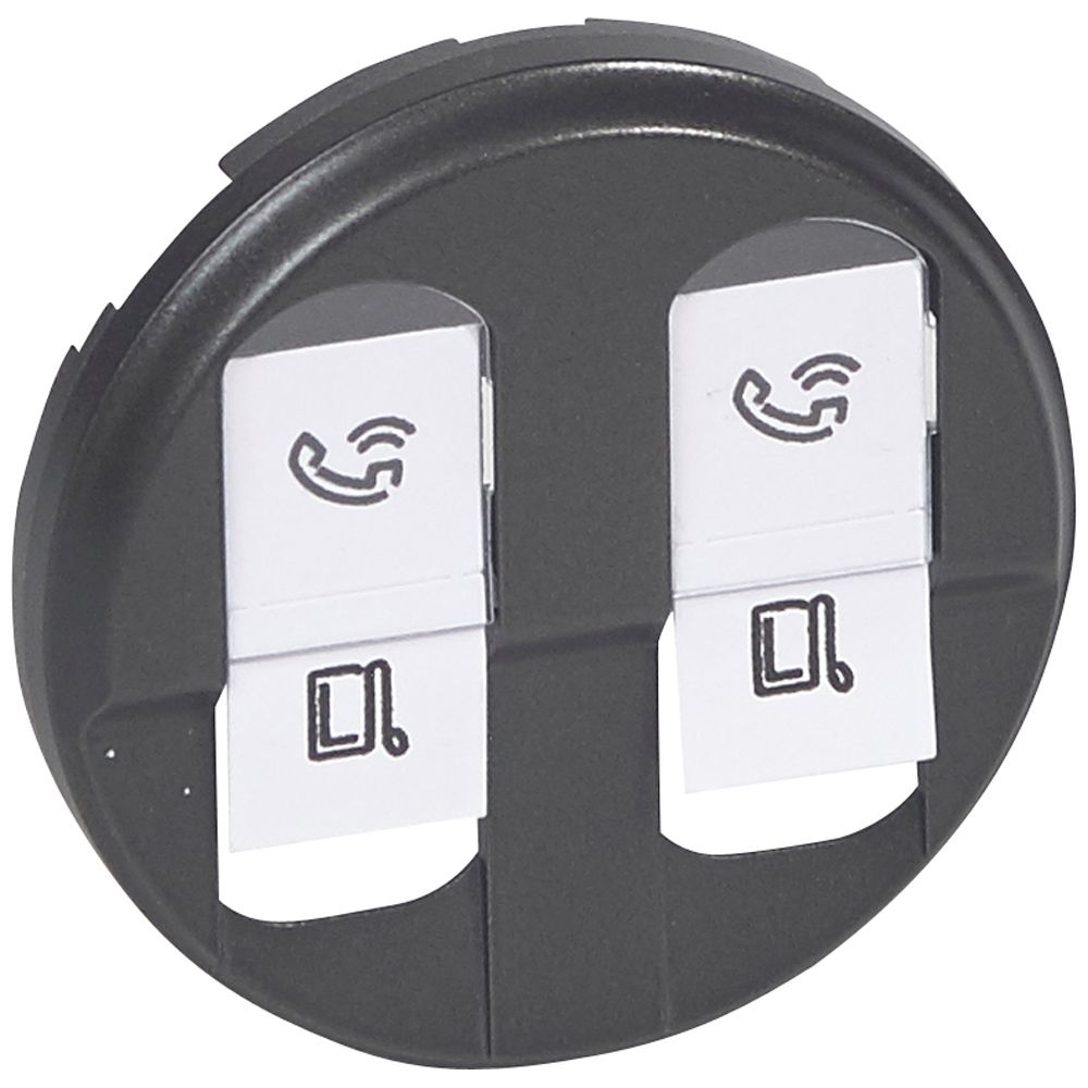 LEGRAND 067952, Double RJ45 Socket Cover, Graphite