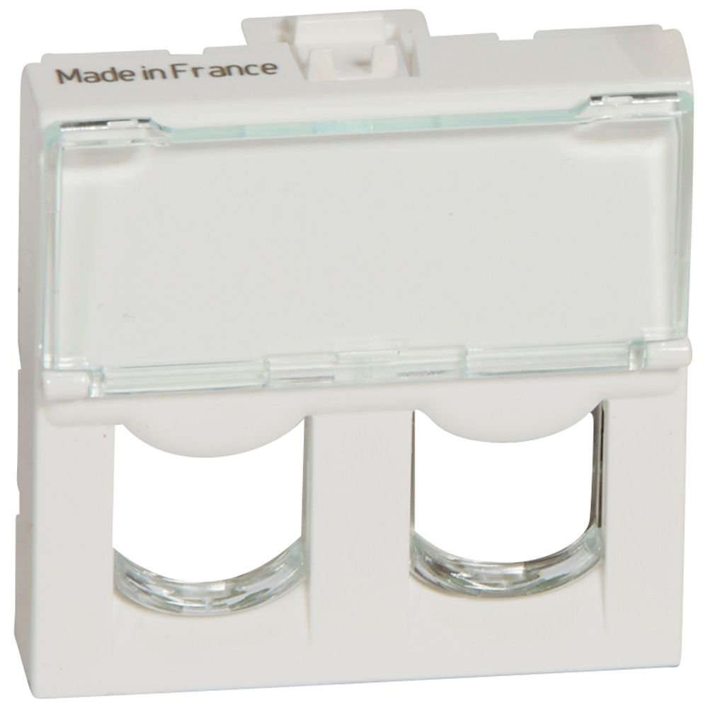 LEGRAND 078603, Placă frontală Mosaic pentru conector Systimax dublu, 2 module, Alb