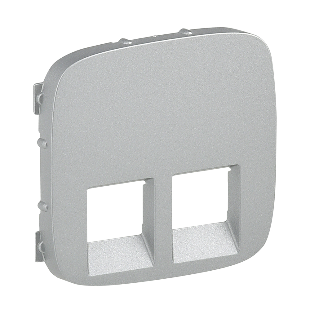 LEGRAND 755427, Double RJ45/RJ11 Socket Cover Valena Allure, Aluminium