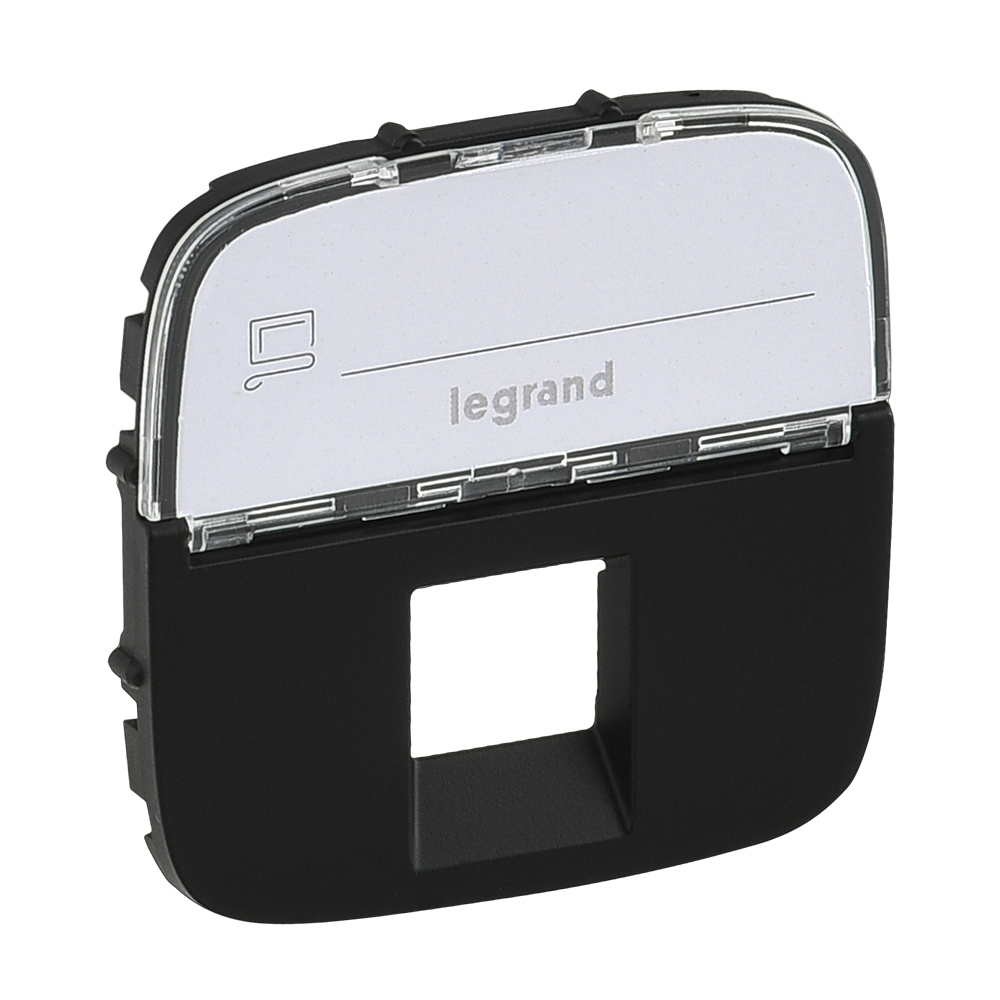 LEGRAND 755478, Capac priză RJ45/RJ11/RJ12 cu etichetă Valena Allure, Negru