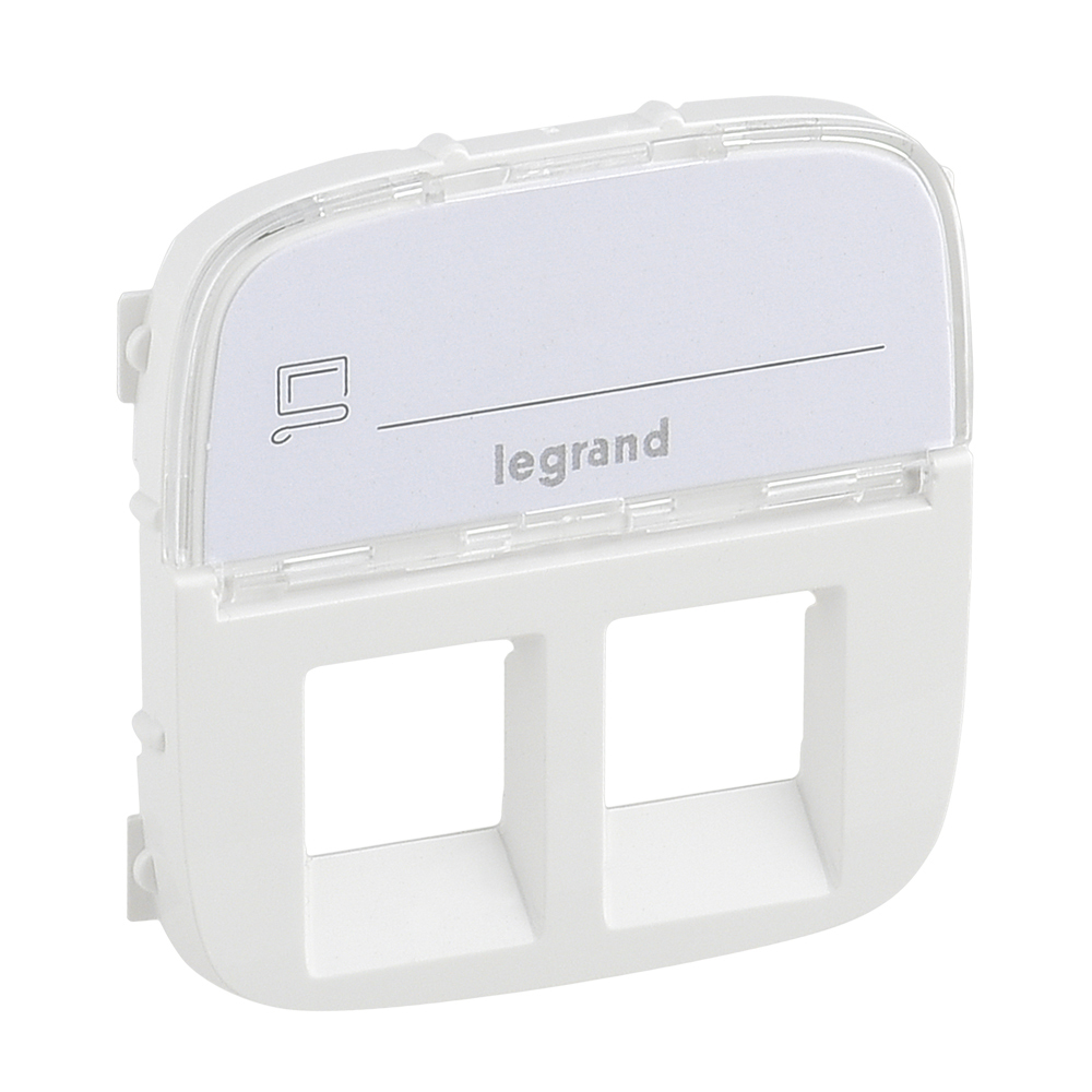 LEGRAND 755485, Double RJ45/RJ11 Socket Cover With Label Holder Valena Allure, White