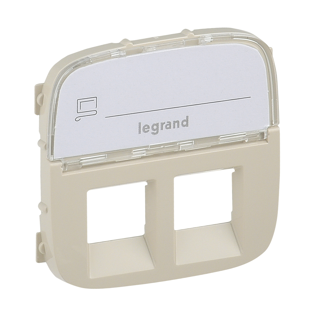 LEGRAND 755486, Capac priză RJ45/RJ11 dublă cu etichetă Valena Allure, Fildeș