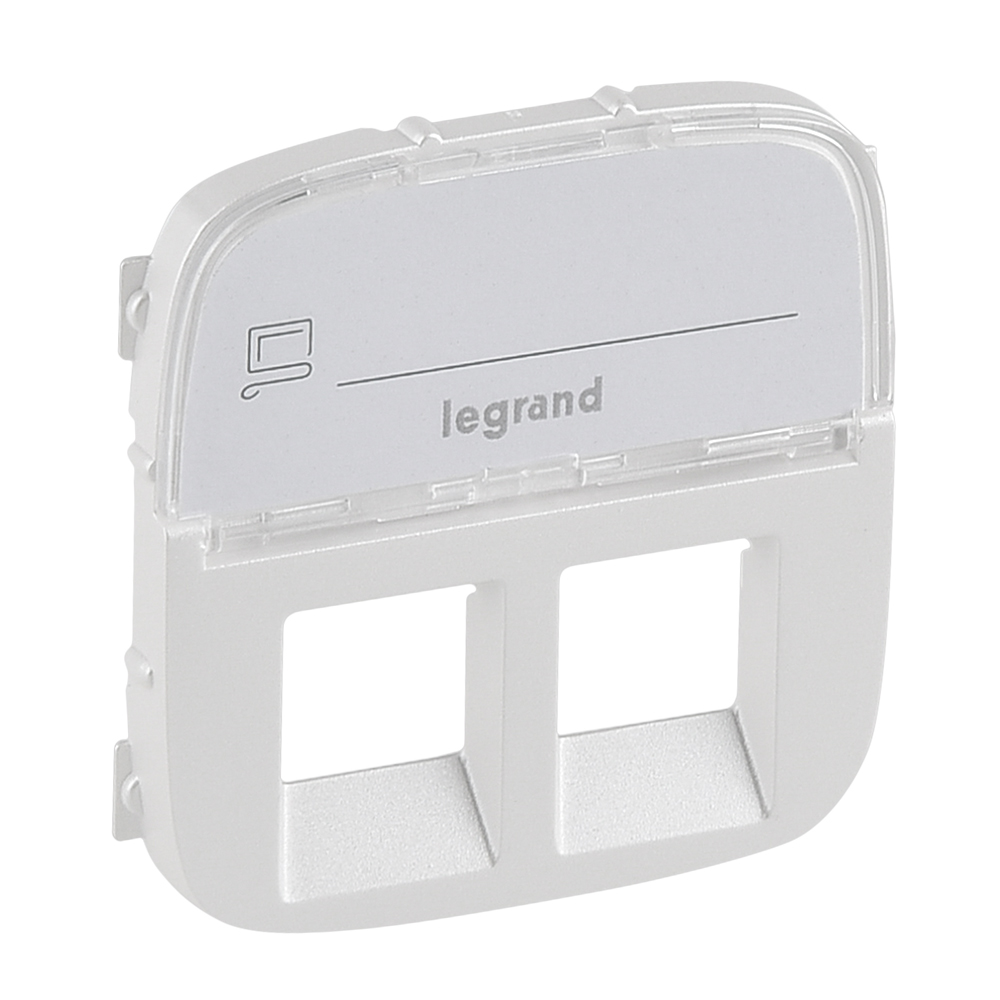 LEGRAND 755489, Capac priza RJ45/RJ11 dubla cu eticheta Valena Allure, Perlat