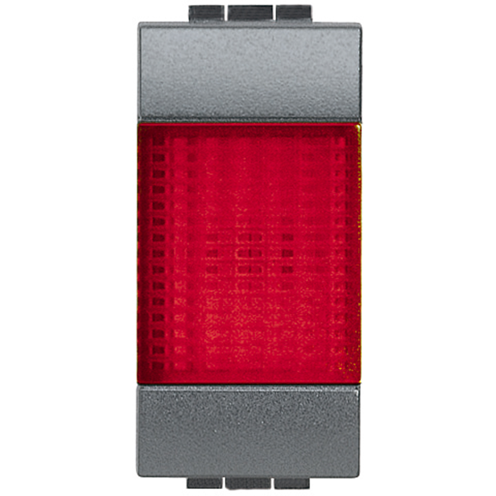 BTICINO L4371R, Martor luminos living light, Difuzor rosu, Antracit, 1 modul