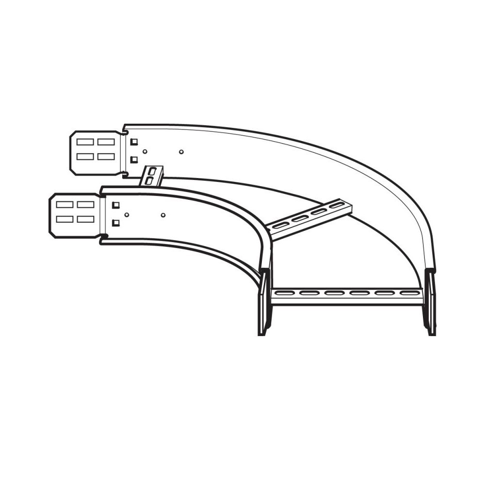 LEGRAND PFB30090300G, Swifts Cable Ladder Heavy Duty 300 mm 90° Flat Bend 300 mm Radius HDG