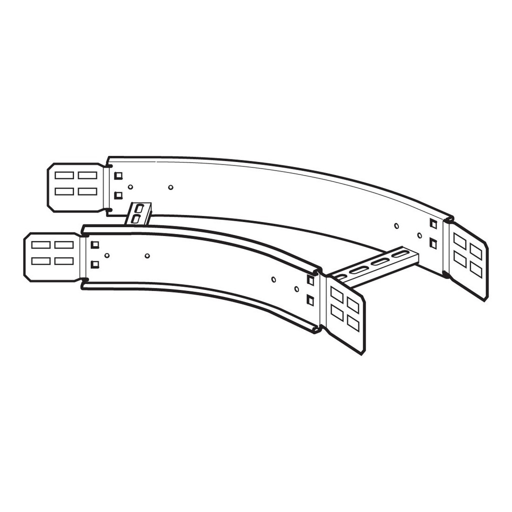 LEGRAND PFB75045300G, Swifts Cable Ladder Heavy Duty 750 mm 45° Flat Bend 300 mm Radius HDG