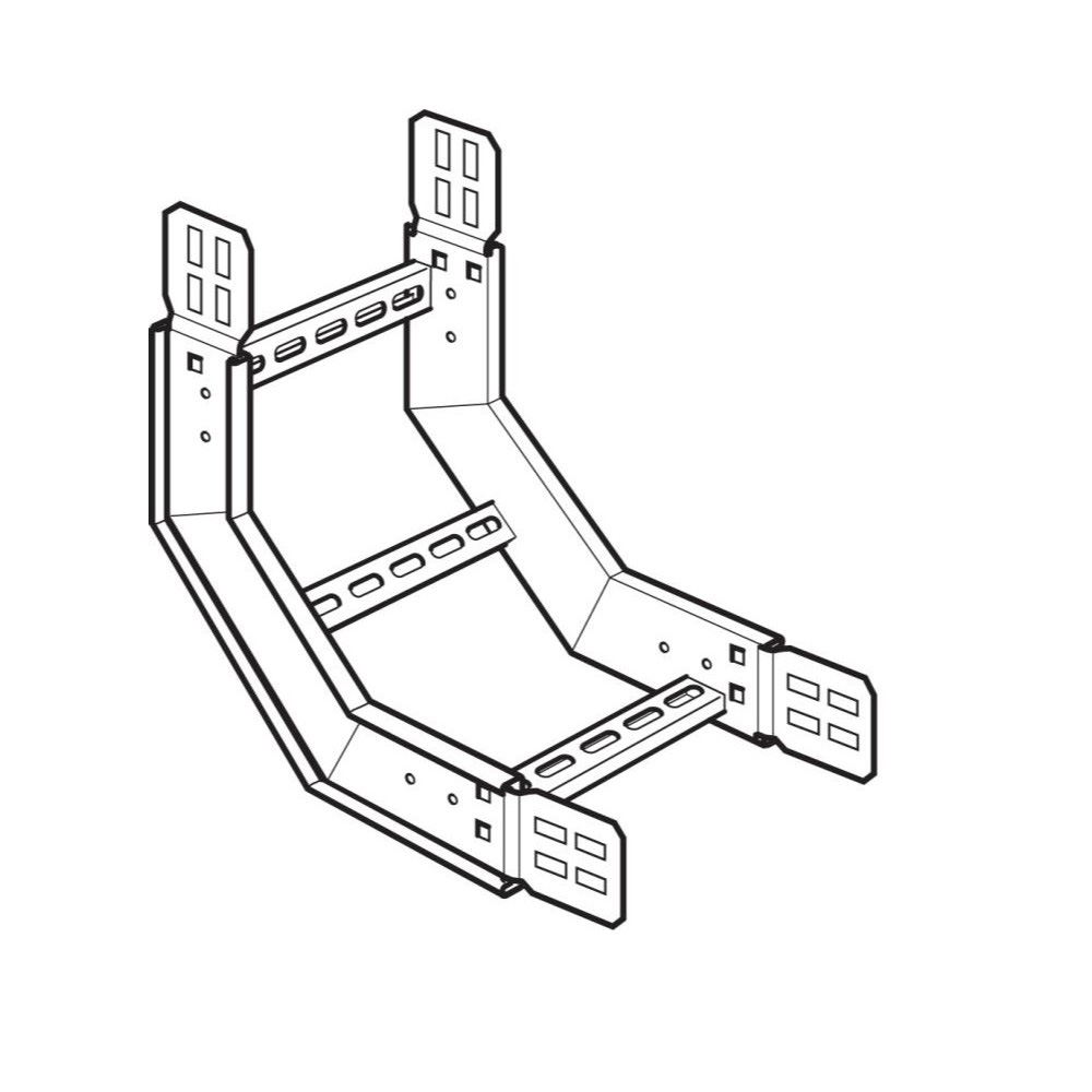 LEGRAND ZIR15090300G, Swifts Cable Ladder Medium Duty 150 mm 90° Inside Riser 300 mm Radius HDG