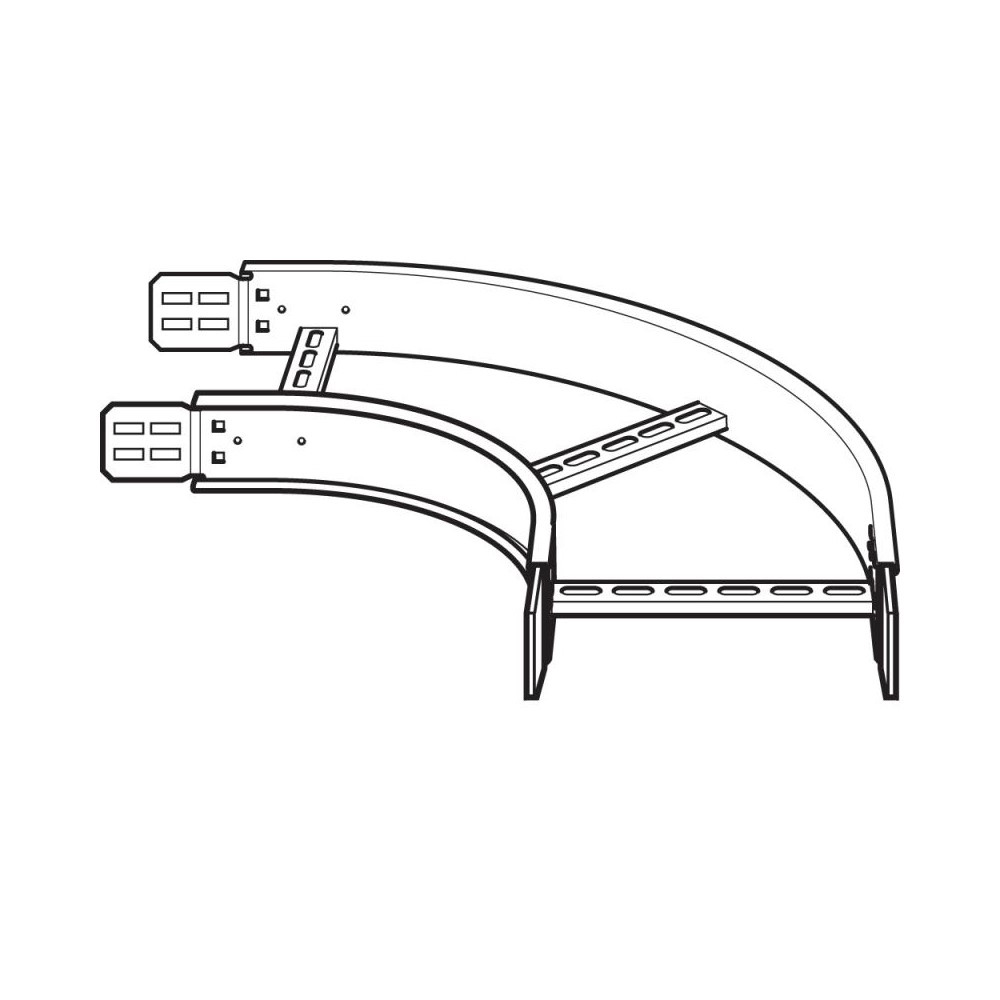 LEGRAND ZFB30090300G, Swifts Cable Ladder Medium Duty 300 mm 90° Flat Bend 300 mm Radius HDG