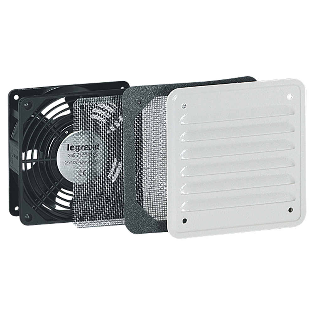 LEGRAND 034817, Ventilator With Metal Louvre, IP32, IK10, 30/160 m³/h, RAL 7035