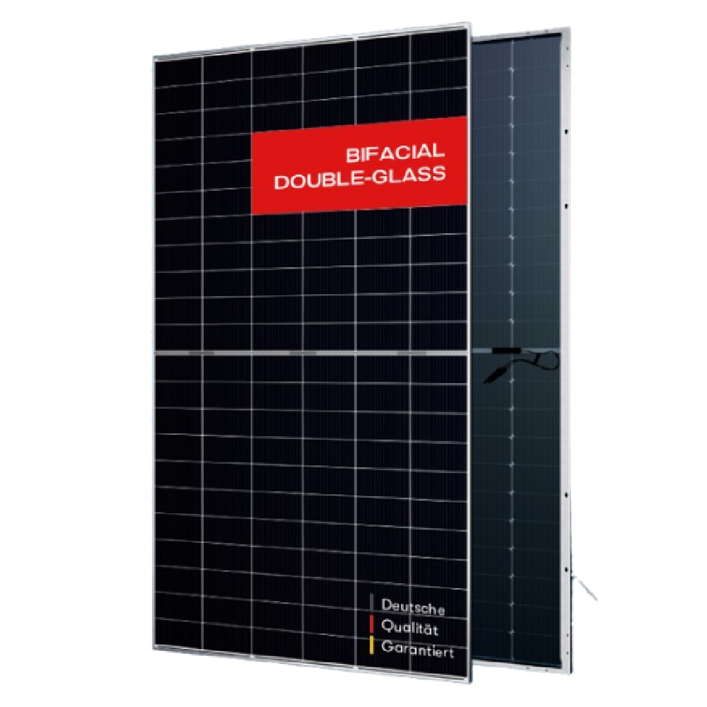 AE SOLAR, Panou solar Meteor AE620CMER-132BDS, Tehnologie TOPCon n-Type bifacial, negru, celule half-cut, 620Wp