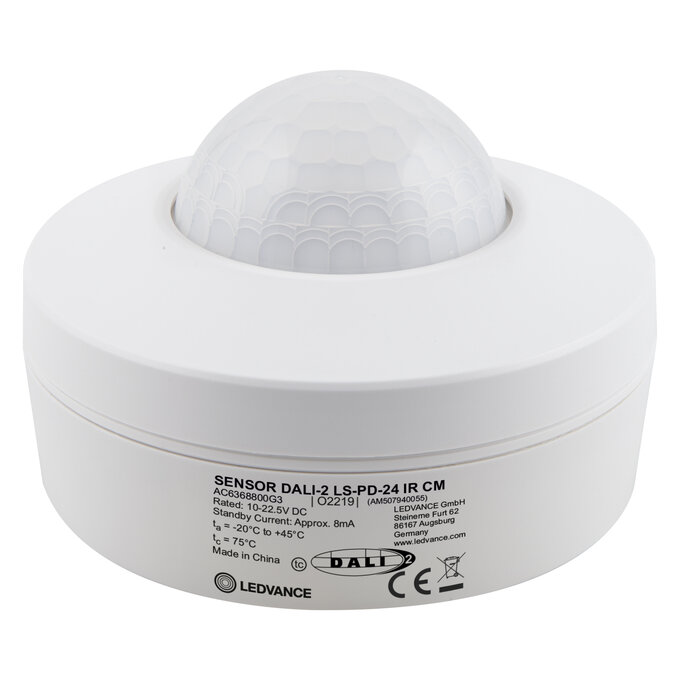 LEDVANCE 4058075843882, Senzor DALI-2 de Lumină / Prezență cu Infraroșu, Montaj pe Tavan