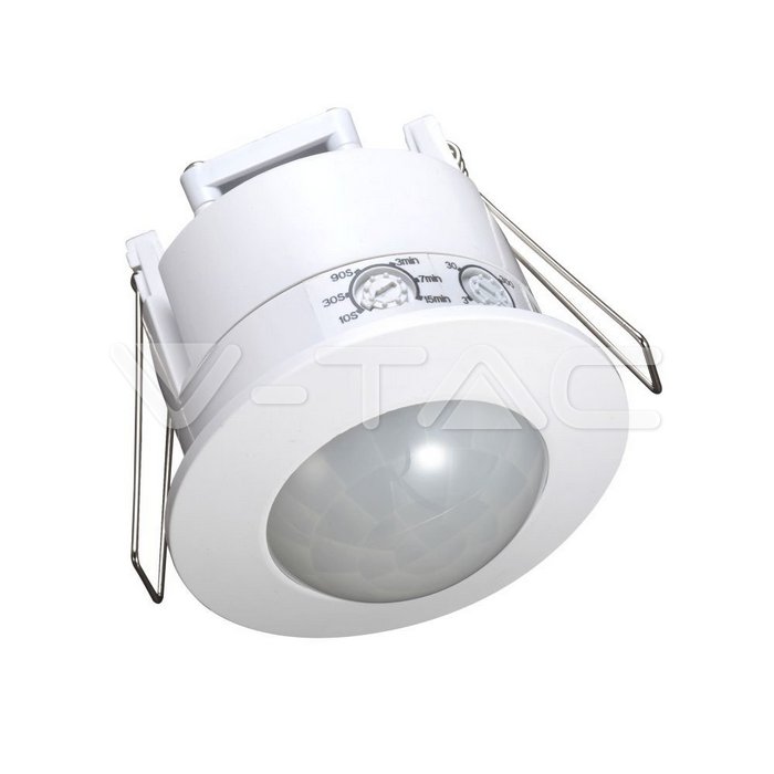 V-TAC 1356, Senzor PIR de Mișcare pentru Tavan 360°, Alb
