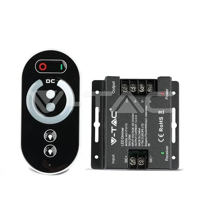 V-TAC 2590, Dimmer cu telecomandă touch pentru bandă LED