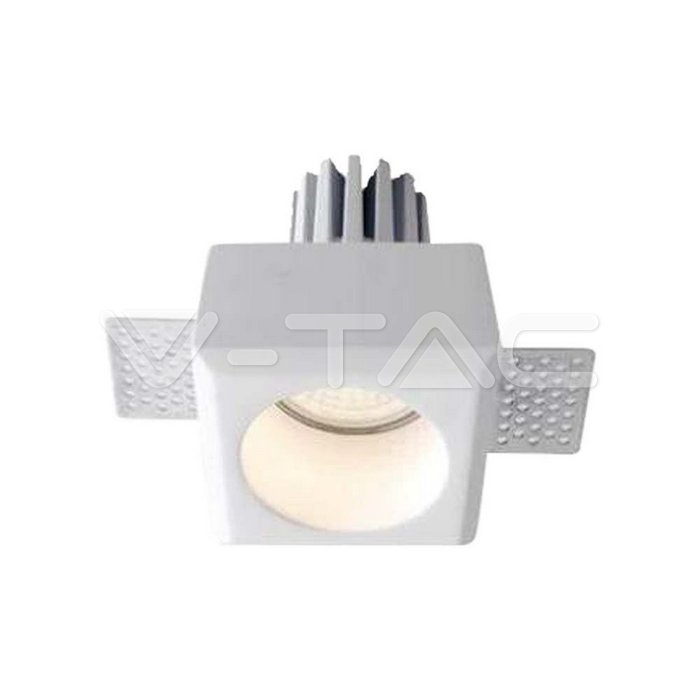 V-TAC 6761, Suport GU10 Gips Rotund Alb