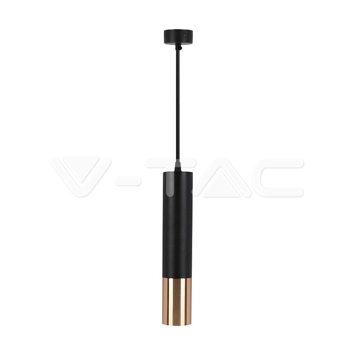 V-TAC 6688, Pendul GU10 Negru Auriu Ø60x300 mm
