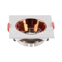 V-TAC 6655, Suport GU10 Pătrat Alb, Ramă Rose Gold cu Reflector Rose Gold